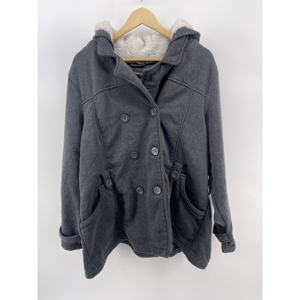 New Look Blend Double Breasted  Grey‎ Coat Winter Womens 3X
